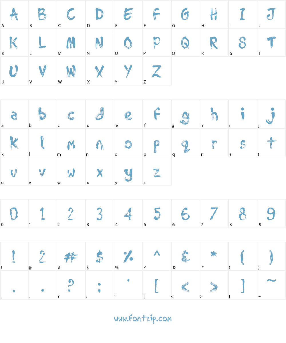 Tajamuka Script Font Character